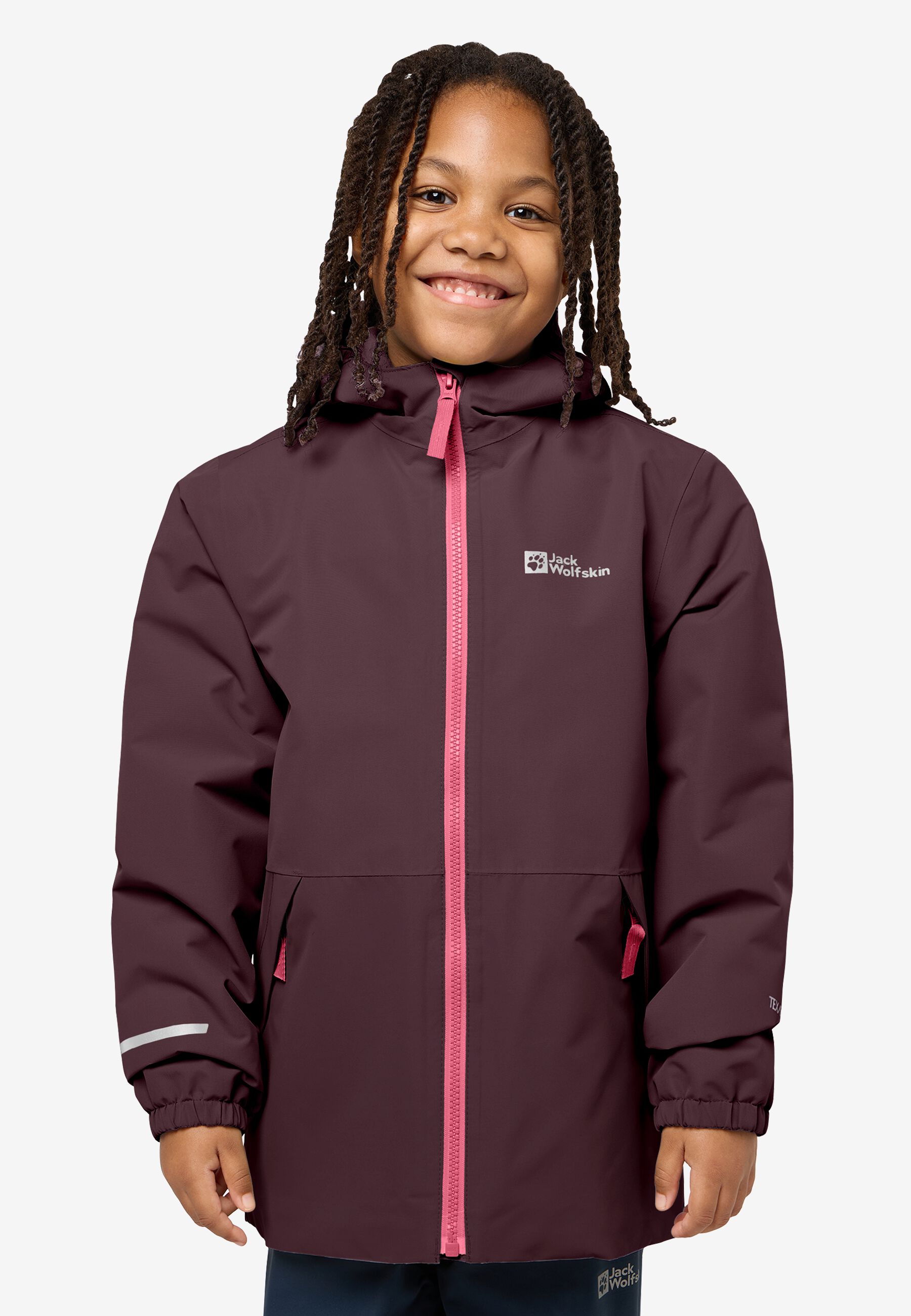 SNOWY DAYS JACKET K intense rust 140 Kids' rain jacket Kids