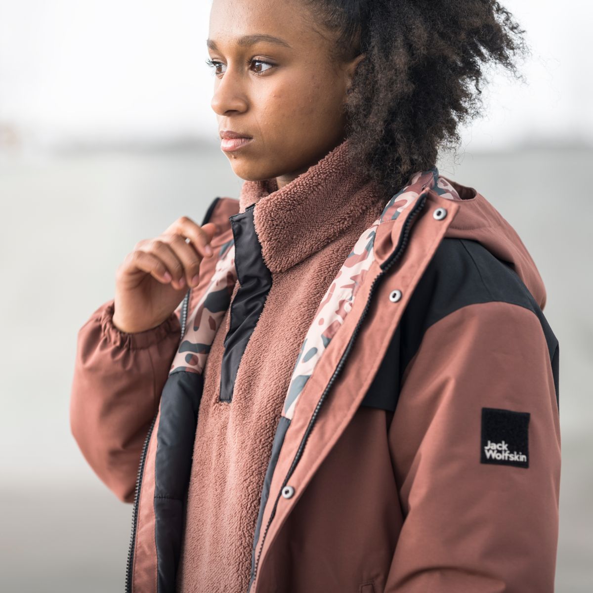 Girl with winter jacket
